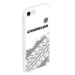Чехол iPhone 7/8 матовый Chrysler speed на светлом фоне со следами шин: сим, цвет: 3D-белый — фото 2