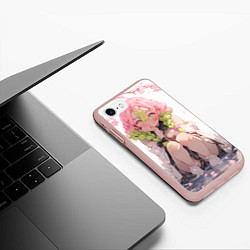 Чехол iPhone 7/8 матовый Mitsuri-tan, цвет: 3D-светло-розовый — фото 2