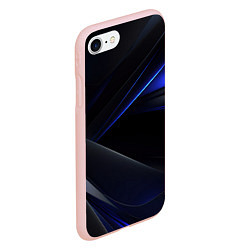 Чехол iPhone 7/8 матовый Black blue background, цвет: 3D-светло-розовый — фото 2