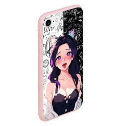 Чехол iPhone 7/8 матовый Шинобу Кочо ахегао - Клинок демонов, цвет: 3D-светло-розовый — фото 2