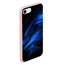 Чехол iPhone 7/8 матовый Black blue texture, цвет: 3D-светло-розовый — фото 2