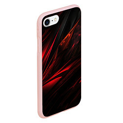 Чехол iPhone 7/8 матовый Black red background, цвет: 3D-светло-розовый — фото 2