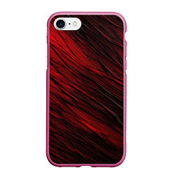 Чехол iPhone 7/8 матовый Black red texture, цвет: 3D-малиновый