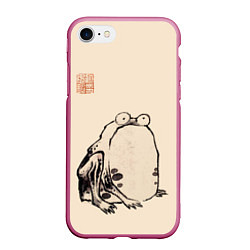 Чехол iPhone 7/8 матовый Лягушка - Ито Джакучу, цвет: 3D-малиновый