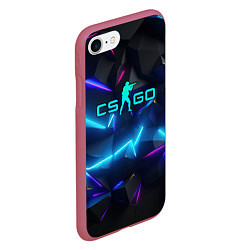 Чехол iPhone 7/8 матовый CS GO neon style, цвет: 3D-малиновый — фото 2