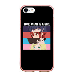 Чехол iPhone 7/8 матовый Tomo chan Is a Girl - Аниме, цвет: 3D-светло-розовый