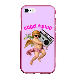 Чехол iPhone 7/8 матовый Angel Squad, цвет: 3D-малиновый