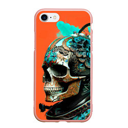 Чехол iPhone 7/8 матовый Art skull - irezumi - Japan, цвет: 3D-светло-розовый