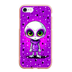 Чехол iPhone 7/8 матовый Alien - purple color, цвет: 3D-светло-розовый