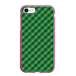 Чехол iPhone 7/8 матовый Зеленая клетка, цвет: 3D-малиновый