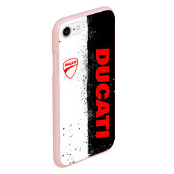 Чехол iPhone 7/8 матовый Ducati - двоичный, цвет: 3D-светло-розовый — фото 2