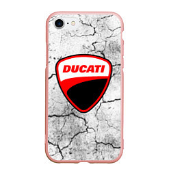 Чехол iPhone 7/8 матовый Ducati - потресканная земля, цвет: 3D-светло-розовый