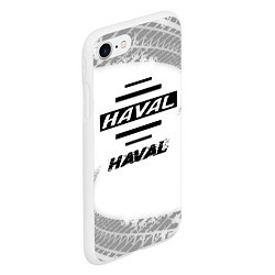 Чехол iPhone 7/8 матовый Haval speed на светлом фоне со следами шин, цвет: 3D-белый — фото 2