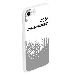 Чехол iPhone 7/8 матовый Chevrolet speed на светлом фоне со следами шин: си, цвет: 3D-белый — фото 2