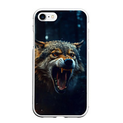 Чехол iPhone 7/8 матовый Волк рассвет, цвет: 3D-белый