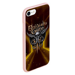 Чехол iPhone 7/8 матовый Baldurs Gate 3 logo black gold, цвет: 3D-светло-розовый — фото 2