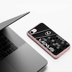 Чехол iPhone 7/8 матовый Lexus - Строгий технологичный, цвет: 3D-светло-розовый — фото 2