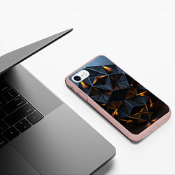 Чехол iPhone 7/8 матовый Объемные кубы, цвет: 3D-светло-розовый — фото 2