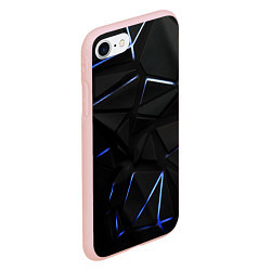 Чехол iPhone 7/8 матовый Black texture neon line, цвет: 3D-светло-розовый — фото 2