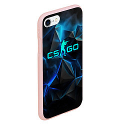 Чехол iPhone 7/8 матовый CSGO neon style logo, цвет: 3D-светло-розовый — фото 2