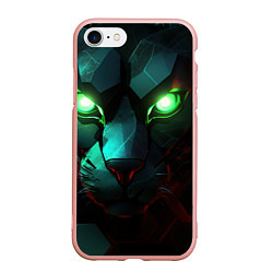 Чехол iPhone 7/8 матовый Cat cyberpunk, цвет: 3D-светло-розовый