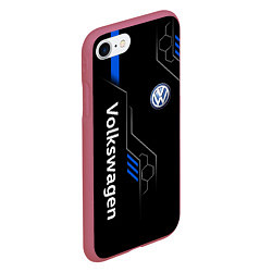 Чехол iPhone 7/8 матовый Volkswagen - blue technology, цвет: 3D-малиновый — фото 2