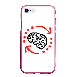 Чехол iPhone 7/8 матовый Мозг долго загружает, цвет: 3D-малиновый