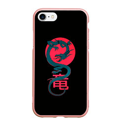 Чехол iPhone 7/8 матовый Дракон восходящего солнца, цвет: 3D-светло-розовый