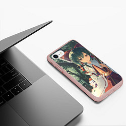 Чехол iPhone 7/8 матовый Touhou Project Reimu Hakurei, цвет: 3D-светло-розовый — фото 2