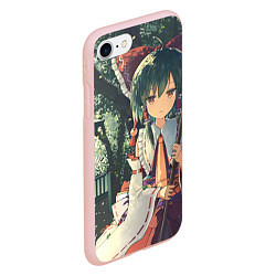 Чехол iPhone 7/8 матовый Touhou Project Reimu Hakurei, цвет: 3D-светло-розовый — фото 2