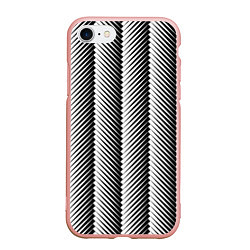 Чехол iPhone 7/8 матовый Геометрический узор в елочку, цвет: 3D-светло-розовый
