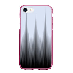 Чехол iPhone 7/8 матовый Черный полосатый градиент, цвет: 3D-малиновый