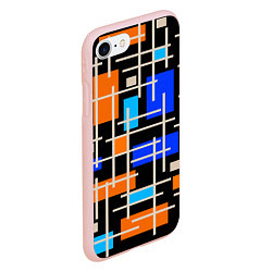 Чехол iPhone 7/8 матовый Разноцветная прямоугольная абстракция, цвет: 3D-светло-розовый — фото 2