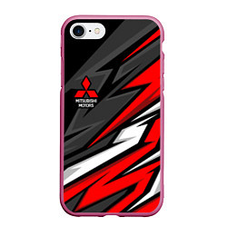 Чехол iPhone 7/8 матовый Митсубиси - красный спортивный, цвет: 3D-малиновый