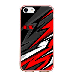 Чехол iPhone 7/8 матовый Kawasaki - red uniform, цвет: 3D-светло-розовый