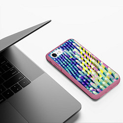Чехол iPhone 7/8 матовый Прямотреугольный блочный паттерн, цвет: 3D-малиновый — фото 2