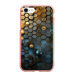 Чехол iPhone 7/8 матовый Позолоченая броня, цвет: 3D-светло-розовый