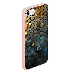 Чехол iPhone 7/8 матовый Позолоченая броня, цвет: 3D-светло-розовый — фото 2
