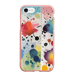 Чехол iPhone 7/8 матовый Colorful blots - vogue - abstraction, цвет: 3D-светло-розовый