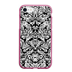 Чехол iPhone 7/8 матовый Floral pattern - irezumi - neural network, цвет: 3D-малиновый