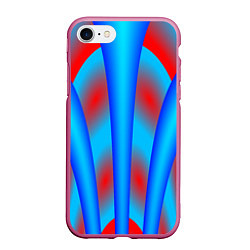 Чехол iPhone 7/8 матовый Сине-красные, цвет: 3D-малиновый
