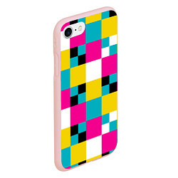 Чехол iPhone 7/8 матовый Геометрический ретро узор cmyk, цвет: 3D-светло-розовый — фото 2
