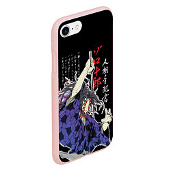 Чехол iPhone 7/8 матовый Кокушибо самурай - Клинок демонов, цвет: 3D-светло-розовый — фото 2