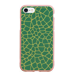 Чехол iPhone 7/8 матовый Зелёная текстура - нейросеть, цвет: 3D-светло-розовый