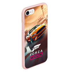 Чехол iPhone 7/8 матовый Forza Horizon race, цвет: 3D-светло-розовый — фото 2