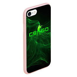 Чехол iPhone 7/8 матовый CSGO green lines, цвет: 3D-светло-розовый — фото 2