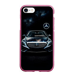 Чехол iPhone 7/8 матовый Mercedes Benz, цвет: 3D-малиновый