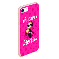 Чехол iPhone 7/8 матовый Barbie russian, цвет: 3D-светло-розовый — фото 2