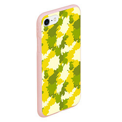 Чехол iPhone 7/8 матовый Желто-зеленый камуфляж, цвет: 3D-светло-розовый — фото 2