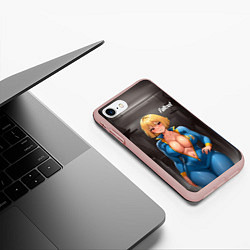 Чехол iPhone 7/8 матовый Fallout anime girl, цвет: 3D-светло-розовый — фото 2